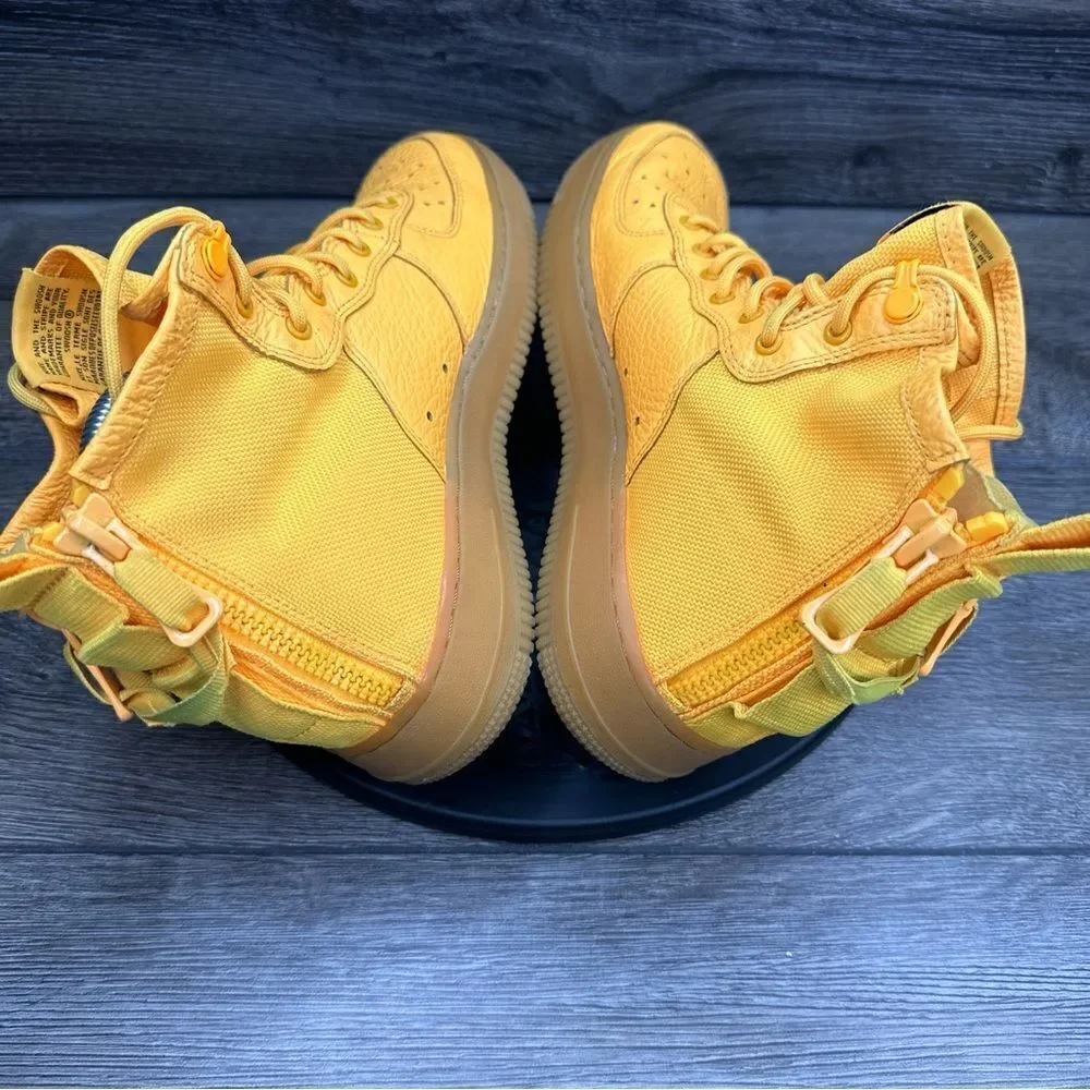 Nike SF AF1 Special Air Force Mid OBJ AJ0424-800 Size 7Y Yellow Women's Sz 9.5